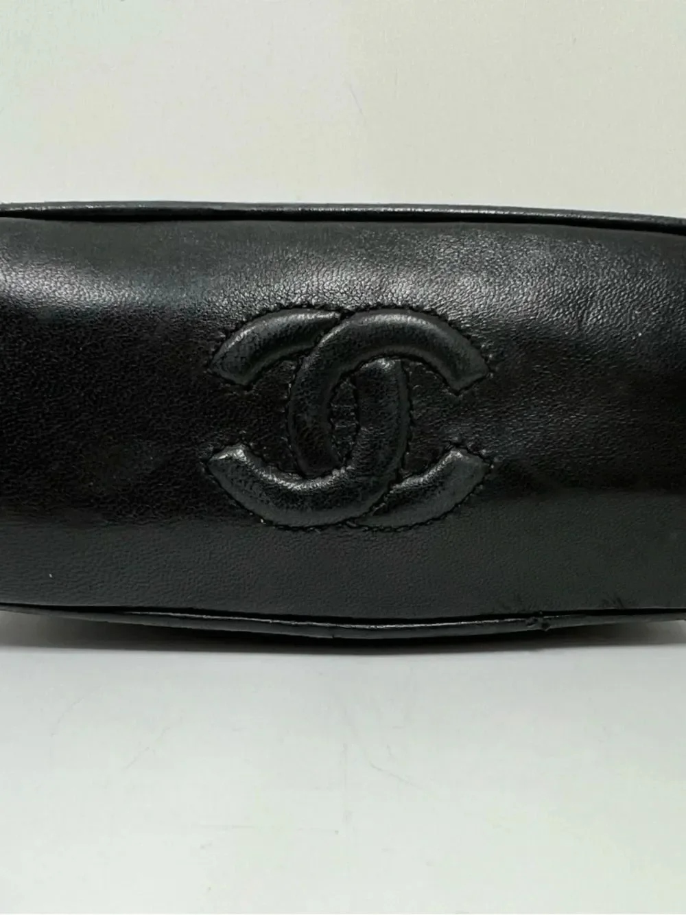 Chanel Vintage Black Quilted Lambskin CC Ball Chain Shoulder Crossbody Bag